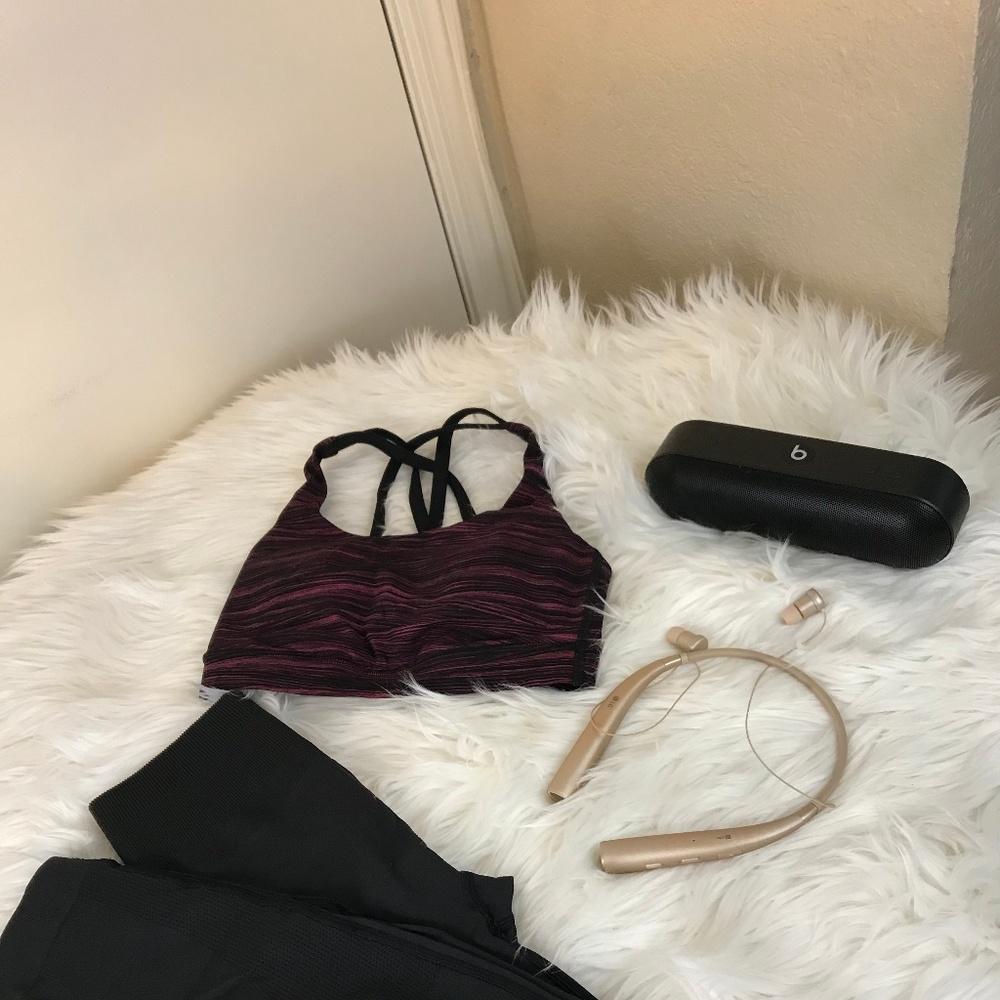 Lululemon All Sports Bra Cadet Maroon with Blac St